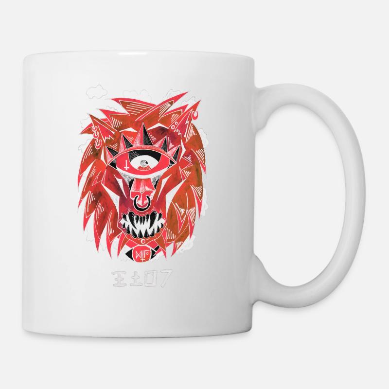Negativer Löwe - Tasse - Weiß