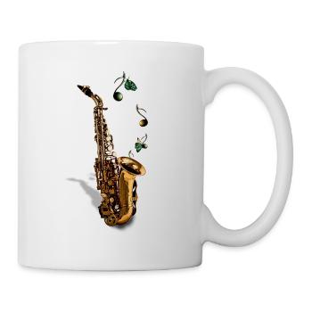 Saxophone - Mug blanc - blanc - Droite