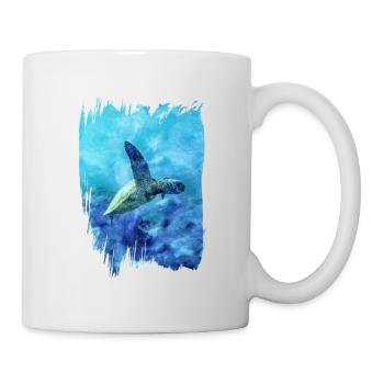 Schildkröte im Meer - Tasse - Weiß - Rechts
