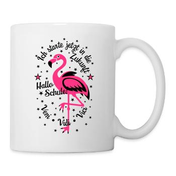 22 Flamingo Start Zukunft Veni Vidi Vici Schulkind - Tasse - Weiß - Rechts
