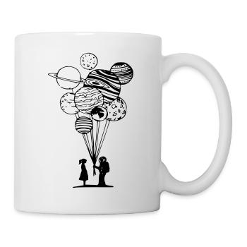 astronaute ballons filles cadeau - Mug blanc - blanc - Droite