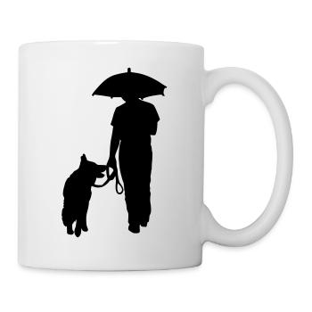 Gassi-Runde im Regen - Tasse - Weiß - Rechts