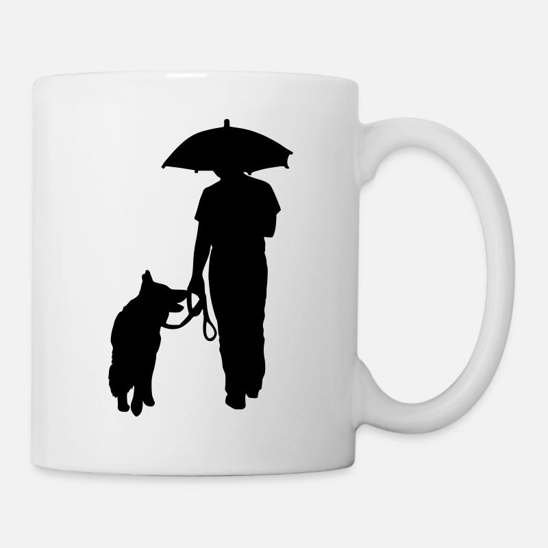 Gassi-Runde im Regen - Tasse - Weiß