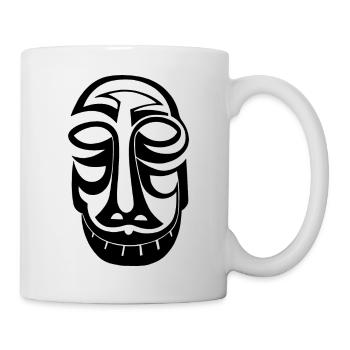 Maske Totem Grinsen Fratze Dämon Geist - Tasse - Weiß - Rechts