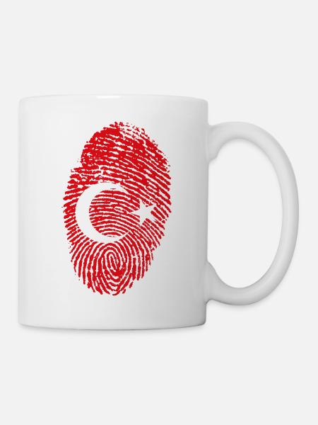 Dinde d'empreintes digitales - Mug blanc - blanc