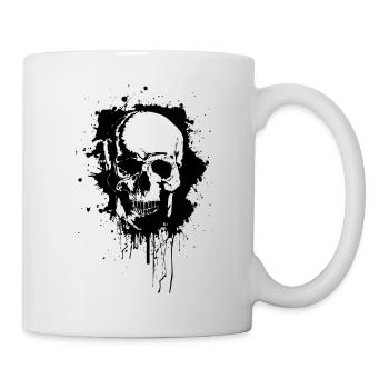 Crâne de tatouage de sang - Mug blanc - blanc - Droite