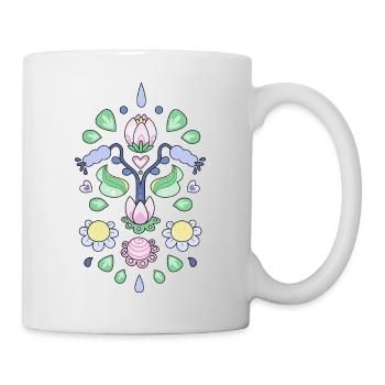 Kurbits cartoon - Motif de fleurs - Mug blanc - blanc - Droite