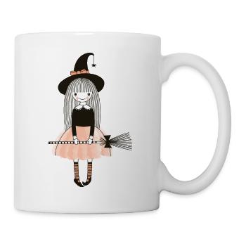 Witch Wiccan sorceress broom Halloween woman gift - Mug - white - Right