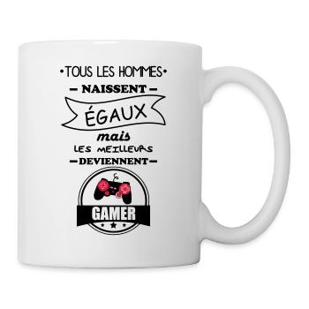 hommes gamer, cadeau gaming, geek, nerd - Mug blanc - blanc - Droite