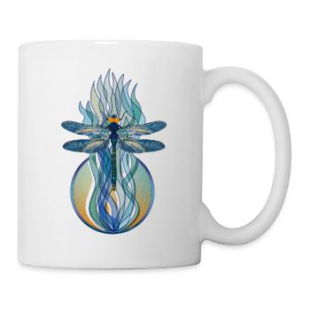 Libelle Jugendstil - Tasse - Weiß - Rechts