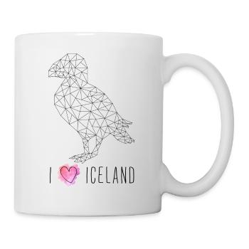 Puffin "I Love Iceland" - Tasse - Weiß - Rechts