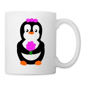 pengiun bride - Mug blanc - blanc - Droite