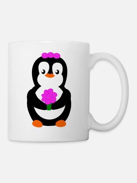 pengiun bride Pinguinbraut - Tasse - Weiß