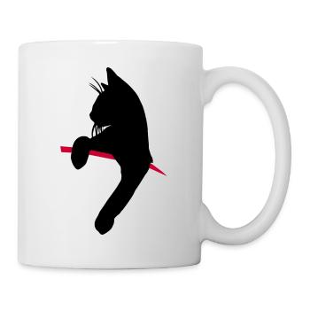 Chat dans la poche - Illustrations drôles Graphique - Mug blanc - blanc - Droite