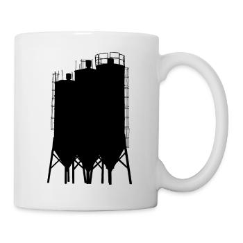 Silhouette silo noir - Mug blanc - blanc - Droite