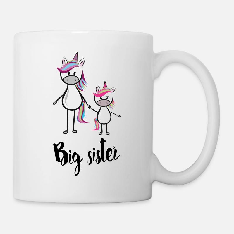 cute unicorn siblings, big sister - Mug - white