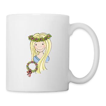 Mittelalter Blumenmädchen blond - Tasse - Weiß - Rechts