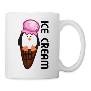 Drôle de glace de pingouin dans la gaufre - ICE CREAM - Mug blanc - blanc - Droite