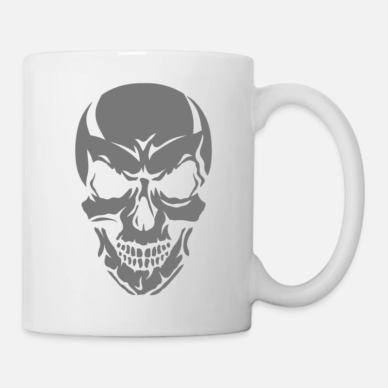 tete de mort crane halloween - Mug blanc - blanc