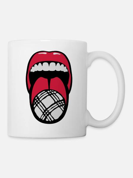 petanque tire langue language mouth boul - Mug blanc - blanc