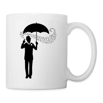 Magicien - Parapluie - Melon - Pantomime - 1C - Mug blanc - blanc - Droite