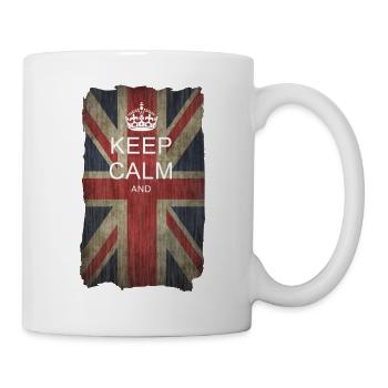 Keep Calm auf Union Jack + dein Text - Mug - white - Right