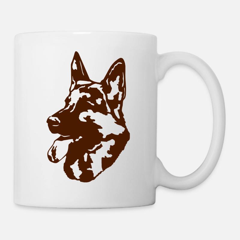 tête de chien Schaefer - Mug blanc - blanc