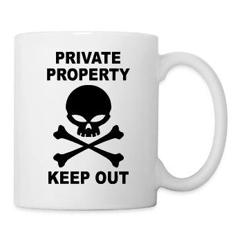 private property keep out - Mug - white - Right