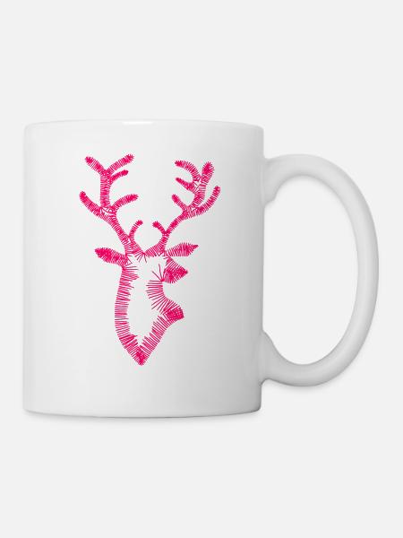Hirsch Pink für Frauen Wild Schwarzwald - Tasse - Weiß