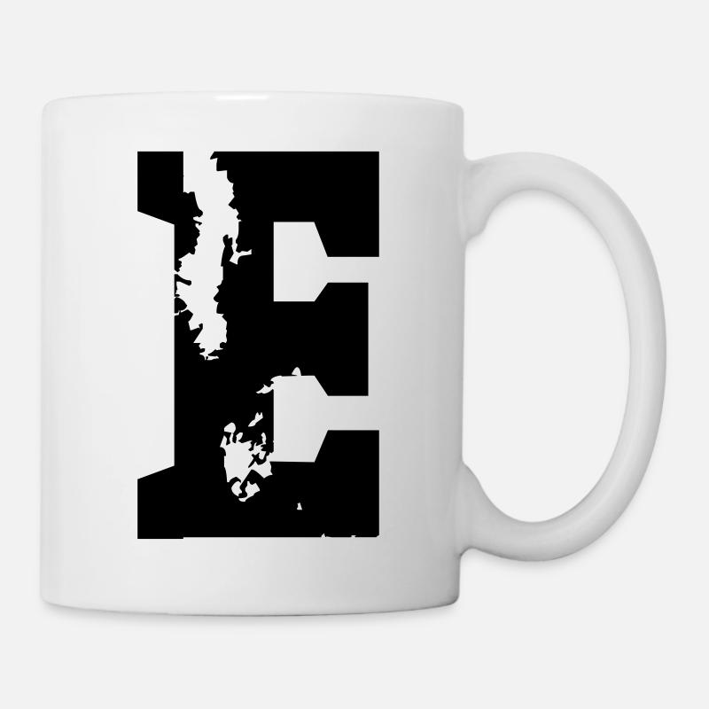 E - Buchstabe - Tasse - Weiß