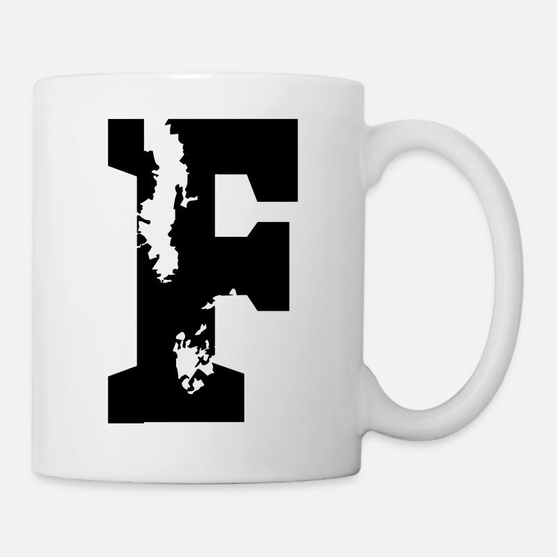 F - Buchstabe - Tasse - Weiß