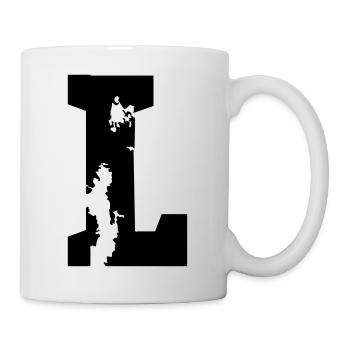 L - Buchstabe - Tasse - Weiß - Rechts