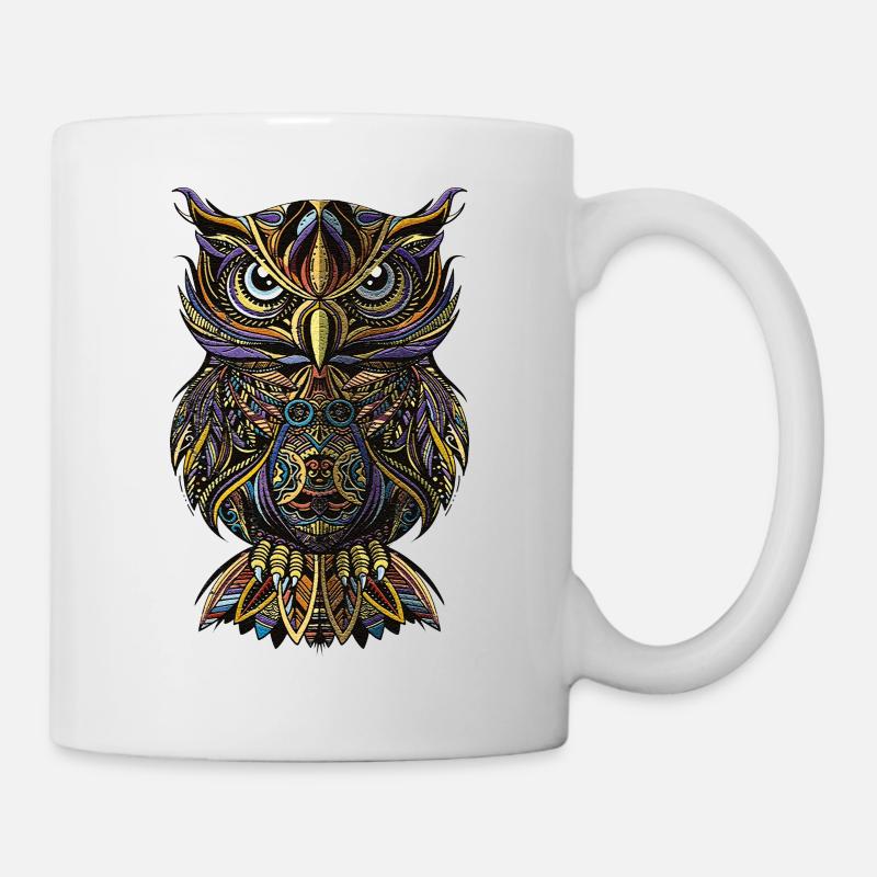 Eule Illustration Geschenk - Tasse - Weiß