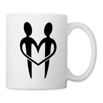 love heart coeur couple amoureux amour - Mug blanc - blanc - Droite