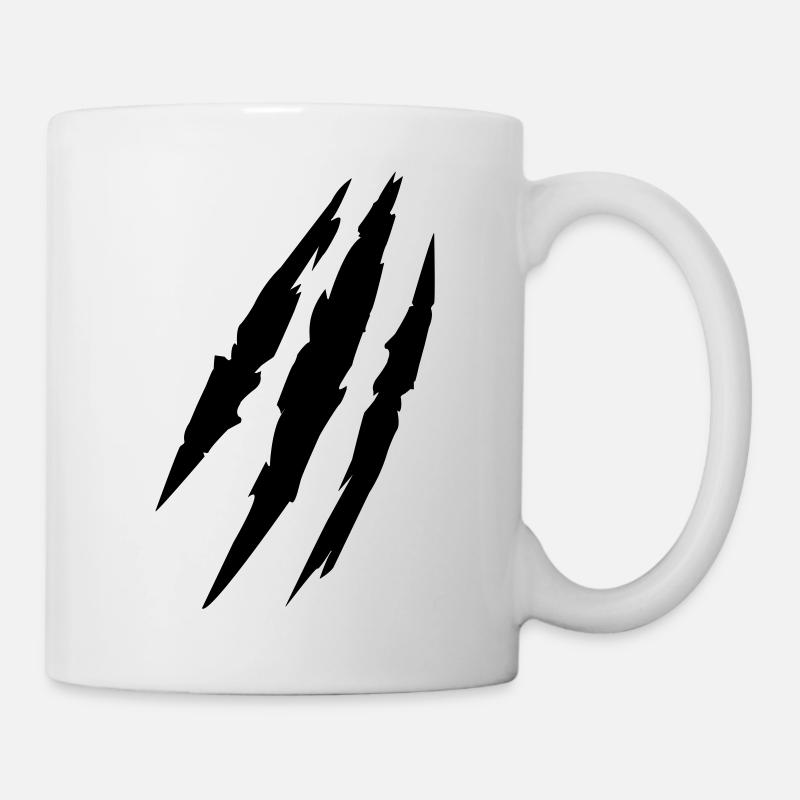 Beast Kratzspuren Schramme claw marks blut scars - Tasse - Weiß
