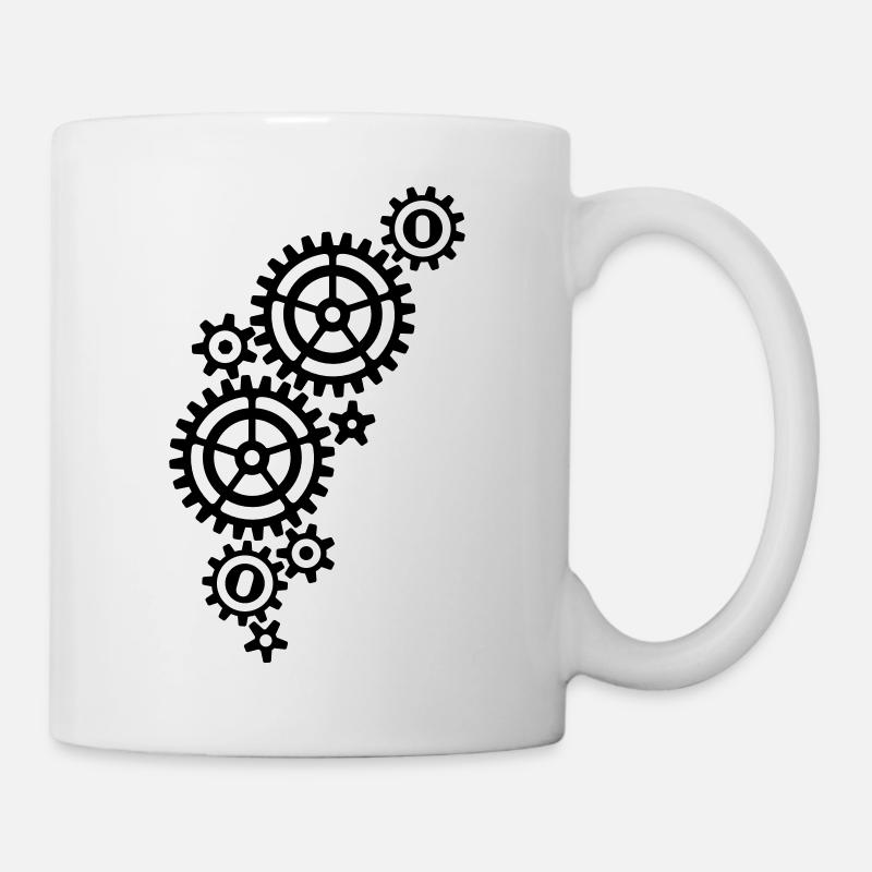 Zahnräder / gears (a, 1c) - Tasse - Weiß