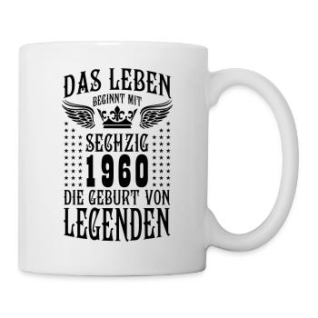 Das Leben beginnt mit 60 Geburt von Legenden 1960 - Tasse - Weiß - Rechts