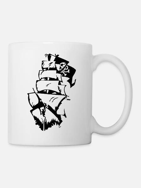 Piratenschiff - Tasse - Weiß