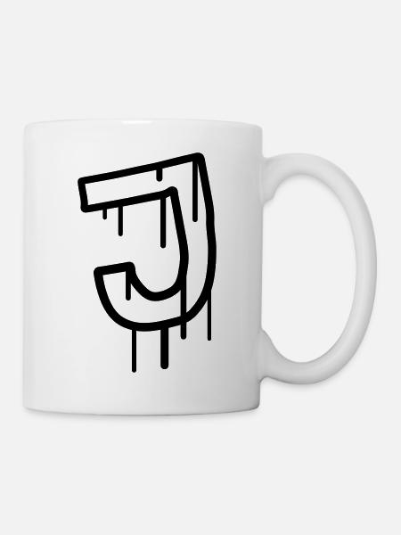 Letter J graffiti stamp - Mug - white