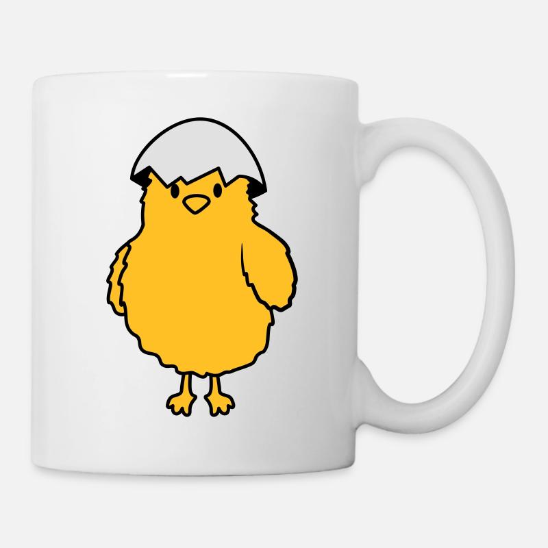 Küken mit Eierschale auf dem Kopf - Tasse - Weiß