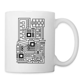 Circuit technique modèle nerd - Mug blanc - blanc - Droite