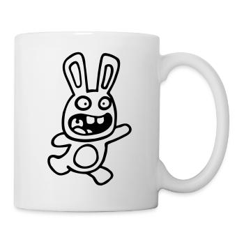 dessin lapin mignon débile style BD cartoon fun - Mug blanc - blanc - Droite