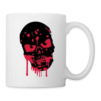 Skull Head skull blood zombie - Mug - white - Right