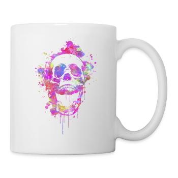Cool & Trendy Abstrait Watercolor Skull - Mug blanc - blanc - Droite
