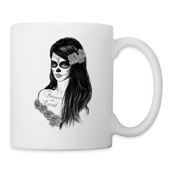 La Catrina schwarz weiß - Mug - white - Right