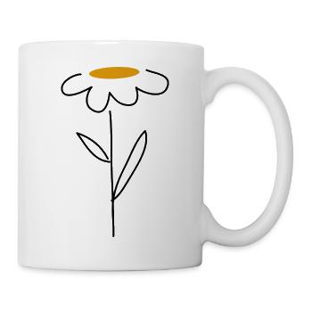fleur marguerite / flower - Mug blanc - blanc - Droite