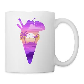 Paysage de plage Silhouette Cône Glacé - Mug blanc - blanc - Droite
