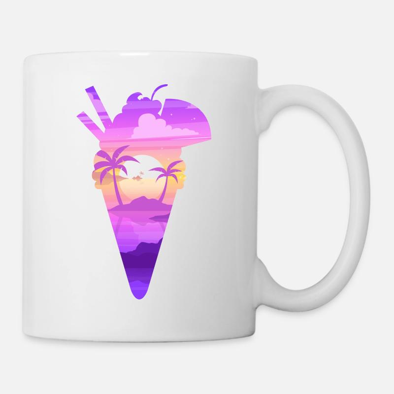 Silhouette Ice Cone Beach Landscape - Mug - white