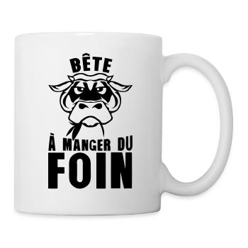 bete a manger du foin vache expression - Mug blanc - blanc - Droite