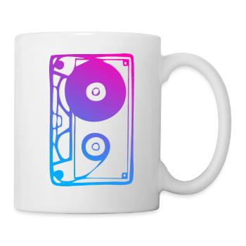 Musik-Kassette Farbverlauf 80er 90er Jahre Retro - Tasse - Weiß - Rechts